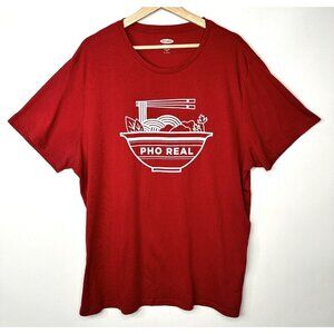 Old Navy Mens T Shirt Soft Wash Short Sleeve PHO REAL Pullover Tee Red Sz 2XL